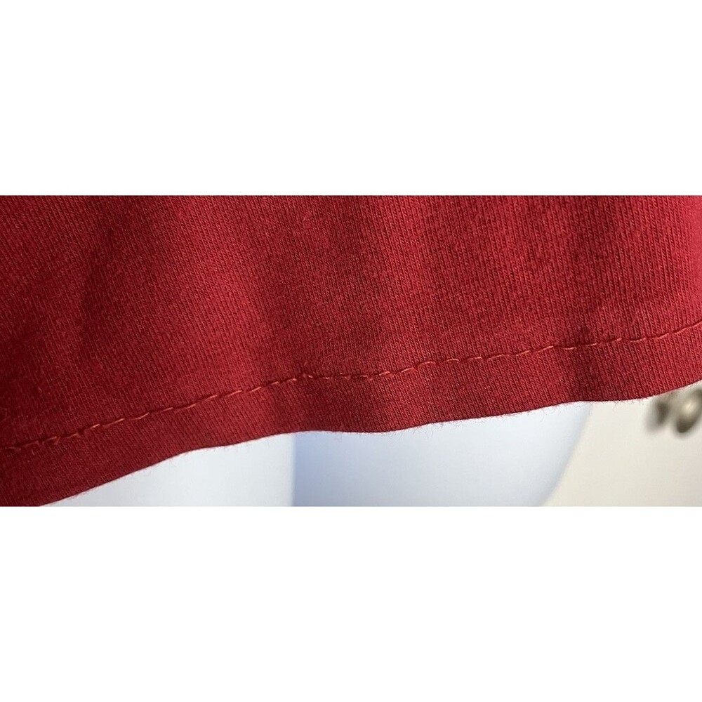 Harley Davidson Red & Gold Long Sleeve Silver Studs Embellishment Top Small - Picture 4 of 6